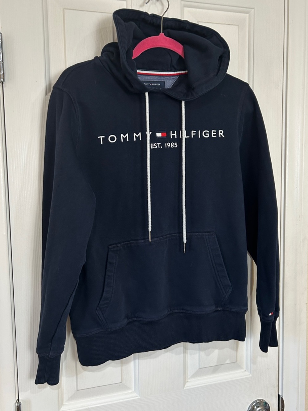 Tommy Hilfiger Navy Blue Logo Hoodie Sweatshirt XS